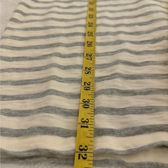Madewell Button Back Short Sleeve Dress Cream w/Gray Striped with Buttons Size S - Picture 9 of 10
